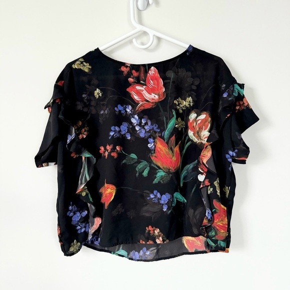 Express | Floral Flowy Short Sleeve Blouse - Picture 1 of 3